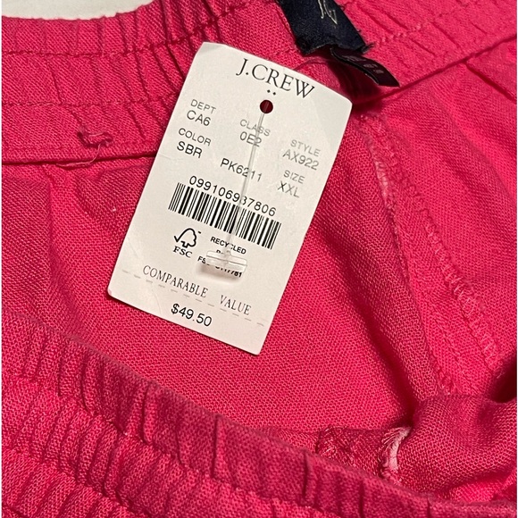 J.CREW LINEN-BLEND SHORT DRAWSTRING WOMEN POCKETS PINK COLOR PLUS SIZE SIZE XXL - Picture 7 of 10